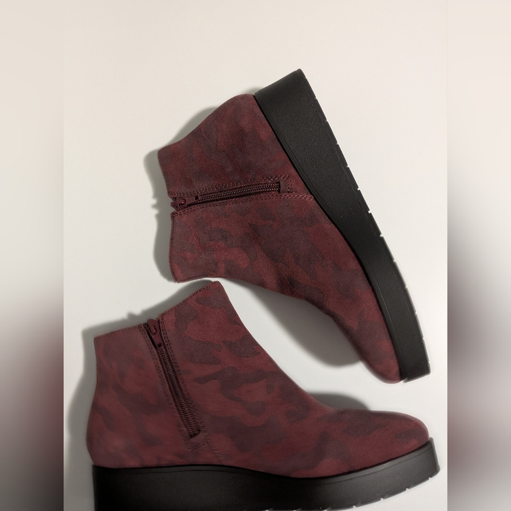 Lucky Brand Karmeya Platform Ankle Boots Red Pattern 7.5 - Picture 8 of 12